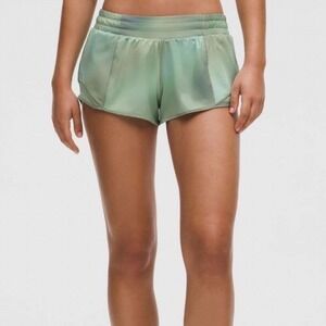 Lululemon Hotty Hot Shorts Dye Chroma Drift Green Multi / Palm Court 2 New W Tag